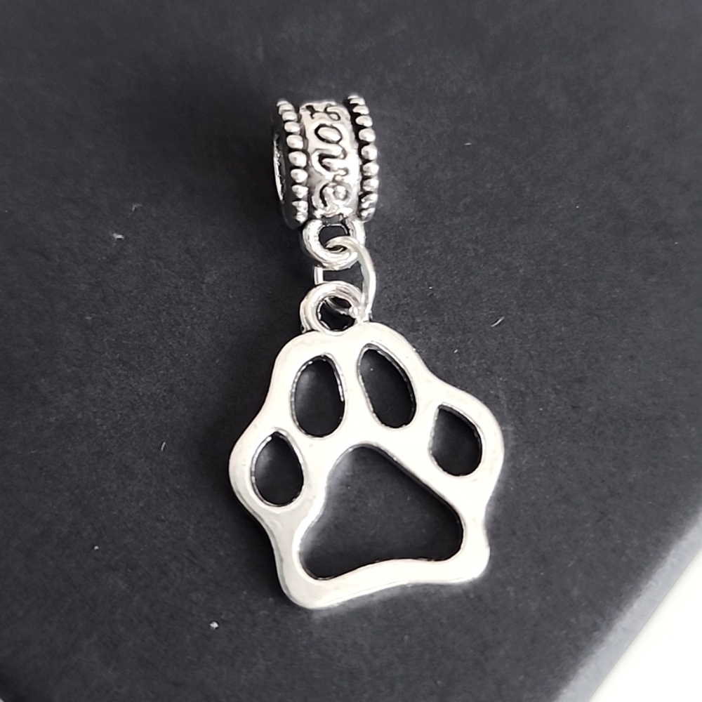 Love Paw Print Charm Will FIT Pandora and other European Systems